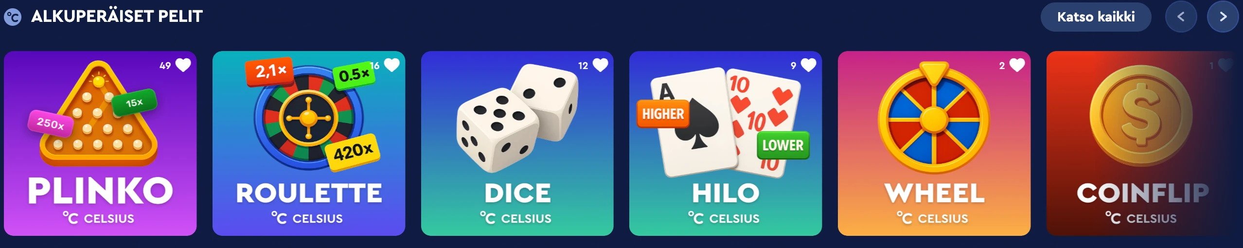 Celsius Casino new games